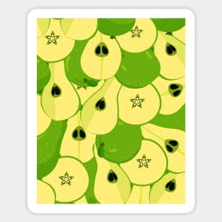 Green pears, fruit pattern Sticker